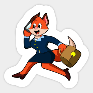 Fox as Secretary with Dress Sticker